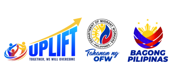 UPLIFT, Department of Migrant Workers Tahanan ng OFW, and Bagong Pilipinas official branding